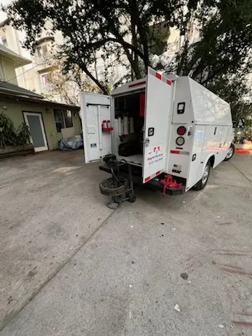 Magnet Plumbing service vehicle on-site for Grease Trap Cleaning in Azusa